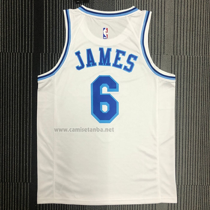 Camiseta Los Angeles Lakers LeBron James #6 Classic 2019-20 Blanco